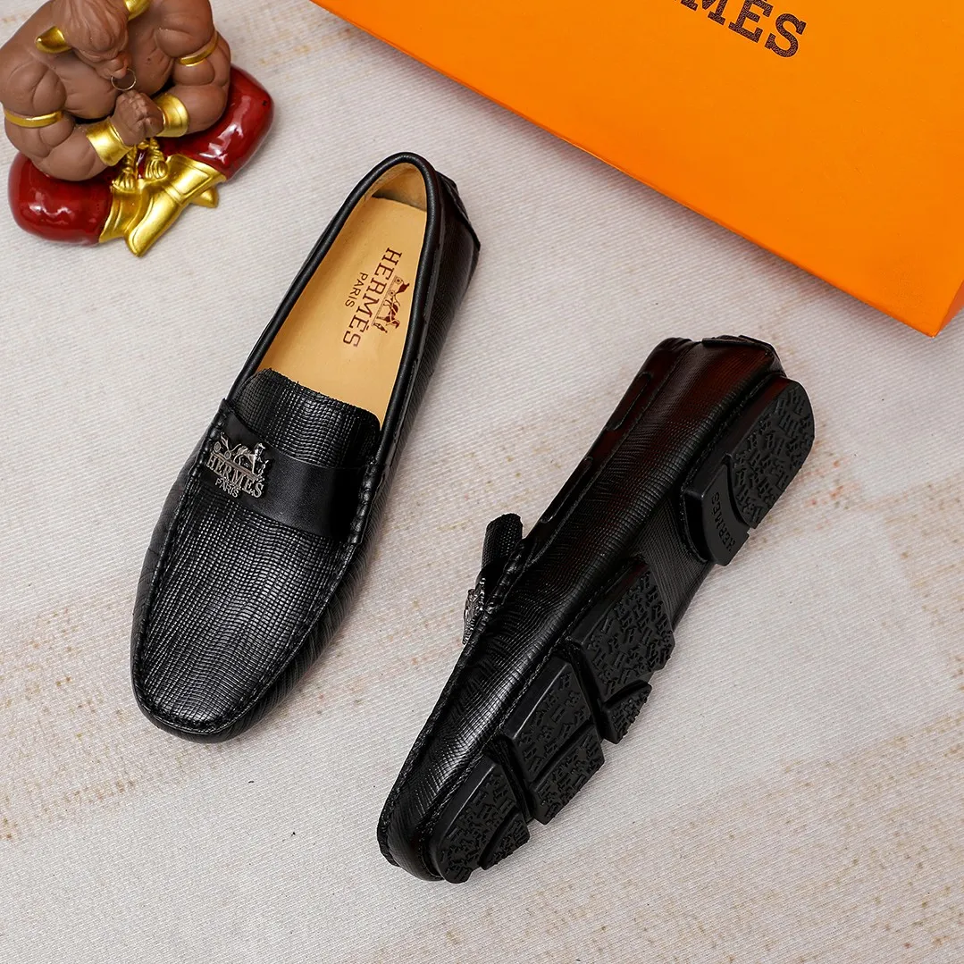 Men's shoes 💰360 🕷🕷【HERMES】The same style as Hermès counters🇨🇳Classic slip-on shoes 1:1 mold opening💯Original quality🍓Using imported first-layer cowhide🍅Pigskin lining🌶🌶Super high-end men's leather shoes🇨🇳Solid and stable Very special🍇 Color, optional! Code number 38-45……